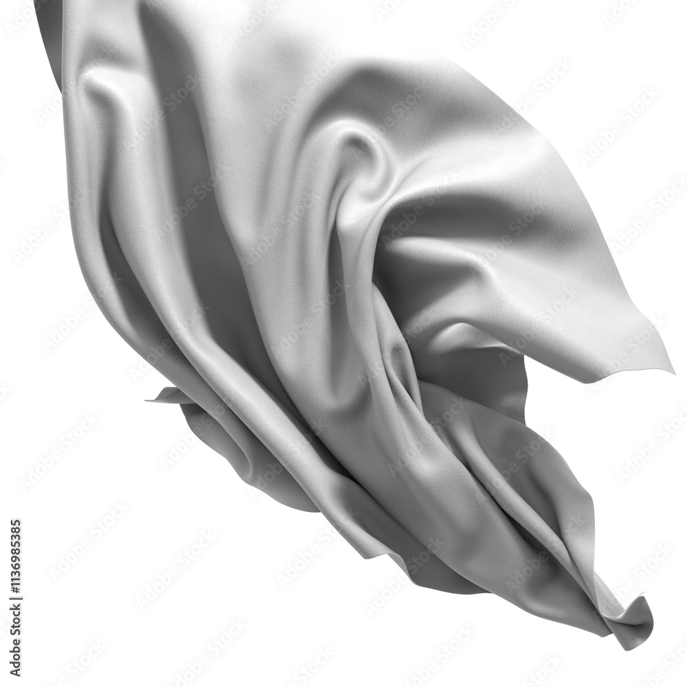 Aufkleber abstract image of a white fabric with a soft, smooth, and flowing texture