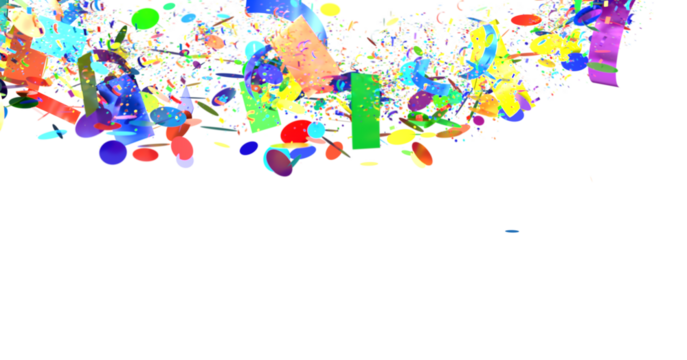 Abstract background with colorful confetti and white space for text or design.  Perfect for celebration, party, and festive themes.
