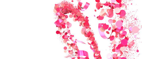 Pink confetti celebration explosion