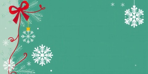 A festive Christmas card design featuring a delicate snowflake border in a vector illustration style, holiday, illustration