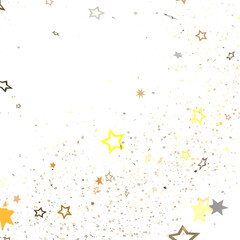 Golden Glitter Stars on Black Background