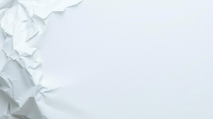 Crumpled white paper texture with light shadow and creases, background, office