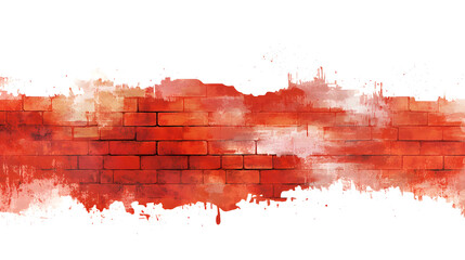 Red and Yellow Painted Brick Wall with Rustic Texture design
