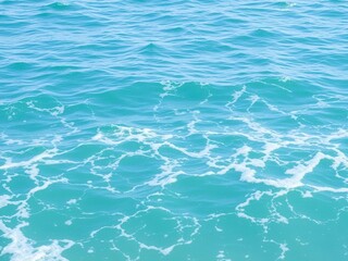 Obraz premium Pure blue turquoise water with gentle foam and waves, sea, peaceful, ocean