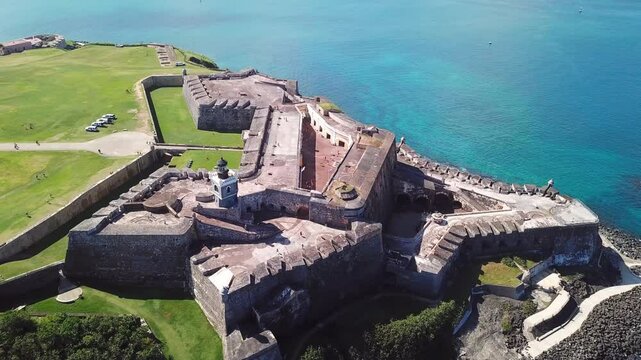 Aerial view of Castillo San Felipe del Morro in San Juan, Puerto Rico.