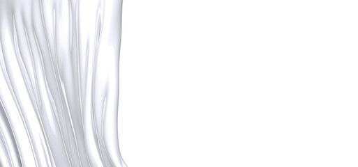 Abstract image of flowing white liquid, creating smooth waves and ripples