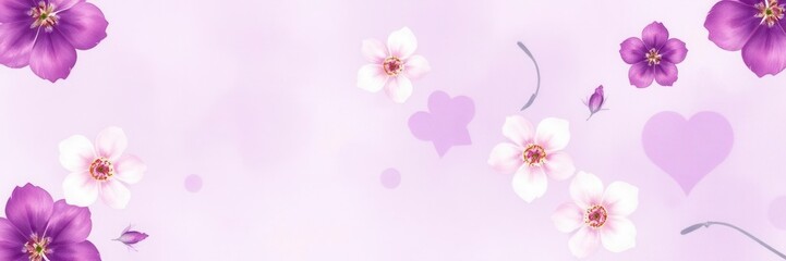Fototapeta premium Seamless purple floral wallpaper with soft watercolor flowers and leaves, elegant, watercolor, texture