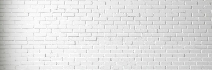 Fototapeta premium White brick wall in pristine condition, perfect for adding a touch of sophistication to any design project, neutral, texture, blank