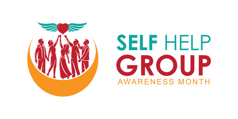 Self Help group awareness month observed each year during January. Self Help group awareness month creative concept design. Best for banners, greeting cards, posters and social media posts.