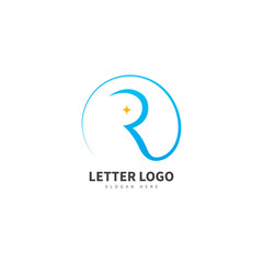 R letter vector logo abstract