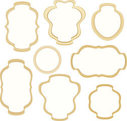 Set of  Labels, frames, border decors, vignettes, on white background