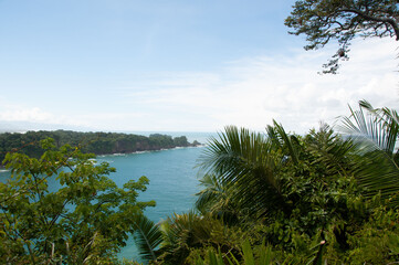 View from hike of tropical beach and peninsula