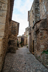 Along the streets of the medieval town of Pals, Catalunya, Spain.