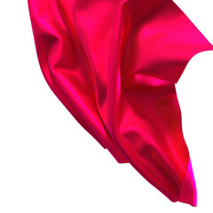 The flow of vibrant crimson silk