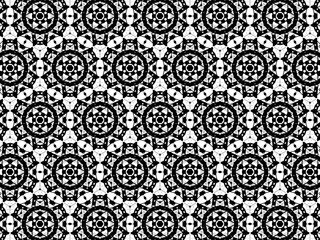 Black and white intricate mandala pattern seamless background
