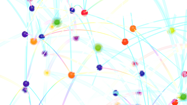 Abstract Colorful Network with Lines and Dots