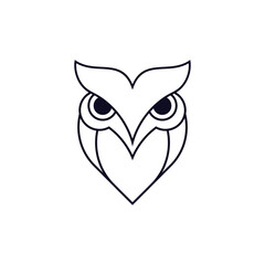 Simple Owl With Line Art, Vector Design Templae