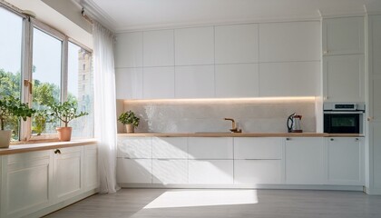  Luxury executive space with a glossy white meeting table, high-back chairs in soft cream ton