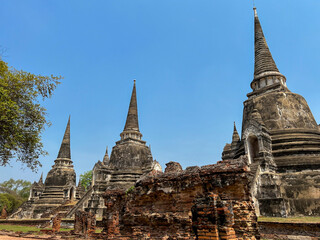 Fototapeta premium Wat Phra Si Sanphet Temple, Ayutthaya, Thailand - UNESCO World Heritage Site
