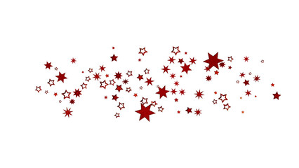 Red Star Confetti Scattered on White