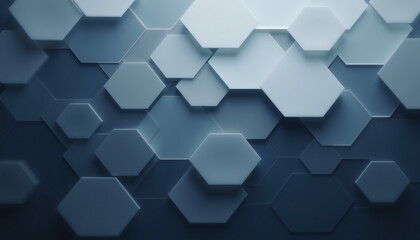 Modern geometric abstract design with hexagons in shades of blue for backgrounds and textures