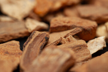 Crunchy snack pieces in close-up showcasing texture and detail