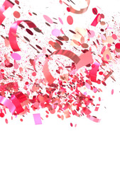 Pink confetti celebration