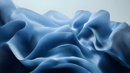 Obraz premium Abstract Blue Wave Pattern Digital Art