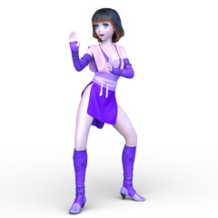 サイバーウーマン　3DCGレンダリング