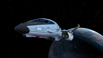 宇宙船と地球　3DCGレンダリング © tsuneomp