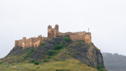 View of the old fortress in the village of Clavijo (Rioja, Spain)