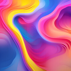 Glowing lines neon banner background Illumination lines Neon light background Feeling.Digital particles rainbow colors.light effect cold yellow red Background.generative ai