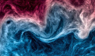 Obraz premium Abstract swirling fractal art in shades of blue, pink, and red. Perfect for backgrounds or design projects.