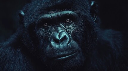 Naklejka premium Close-up portrait of a powerful gorilla.