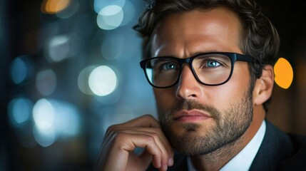 Thoughtful Businessman in Stylish Office Setting