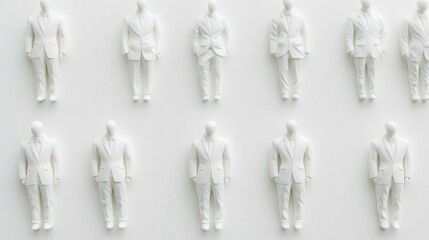 White Male Mannequins in Suits: A Captivating Display of Modern Minimalist Art
