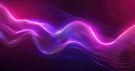 Abstract waves of light in vibrant pink and purple tones create a dynamic visual effect.