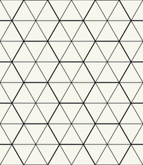 Fototapeta premium Vector seamless pattern. Modern stylish texture. Repeating geometric tiles with linear hexagonal grid. Thin monochrome trellis. Trendy graphic design. Can be used as swatch for illustrator.