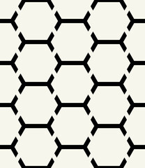 Obraz premium Vector seamless pattern. Modern stylish texture. Repeating linear geometric tiles. Bold monochrome hexagons Trendy graphic design. Can be used as swatch for illustrator.