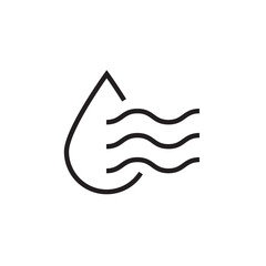 wave water drop icon outline vector eps editable