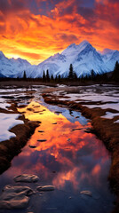 The Majestic Alaskan Landscape: A Pictorial Celebration of Wilderness and Tranquility at Sunset