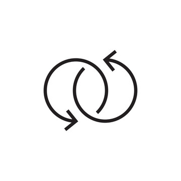 spin two arrow icon outline vector eps
