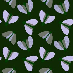 Summer animals seamless moth and butterfly pattern for wrapping paper