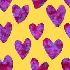 Valentine hearts seamless 14 February love pattern for wrapping paper