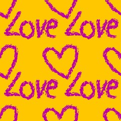 Valentine hearts seamless 14 February love pattern for wrapping paper