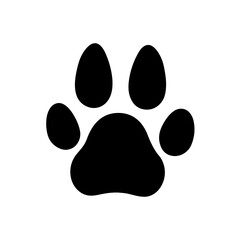 Dog paw print clip art design on plain white transparent isolated background for card, shirt, hoodie, sweatshirt, apparel, card, tag, mug, icon, poster or badge