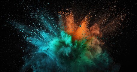 An explosion of colorful powder creating a vibrant and dynamic visual effect.