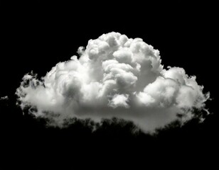 White Cloud Isolated in Black Background