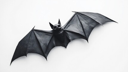Origami Bat in Flight: A Dark, Textured Masterpiece