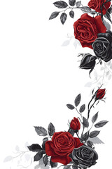Elegant Red Roses Floral Design on White Background for Romantic and Decorative Use